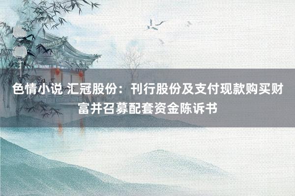 色情小说 汇冠股份：刊行股份及支付现款购买财富并召募配套资金陈诉书