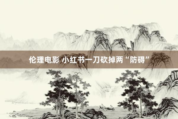 伦理电影 小红书一刀砍掉两“防碍”